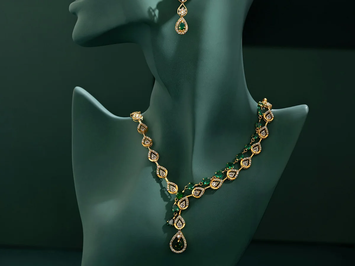 Representative artificial jewellery store photography for the fictional product Jhumka Lane Chandbali