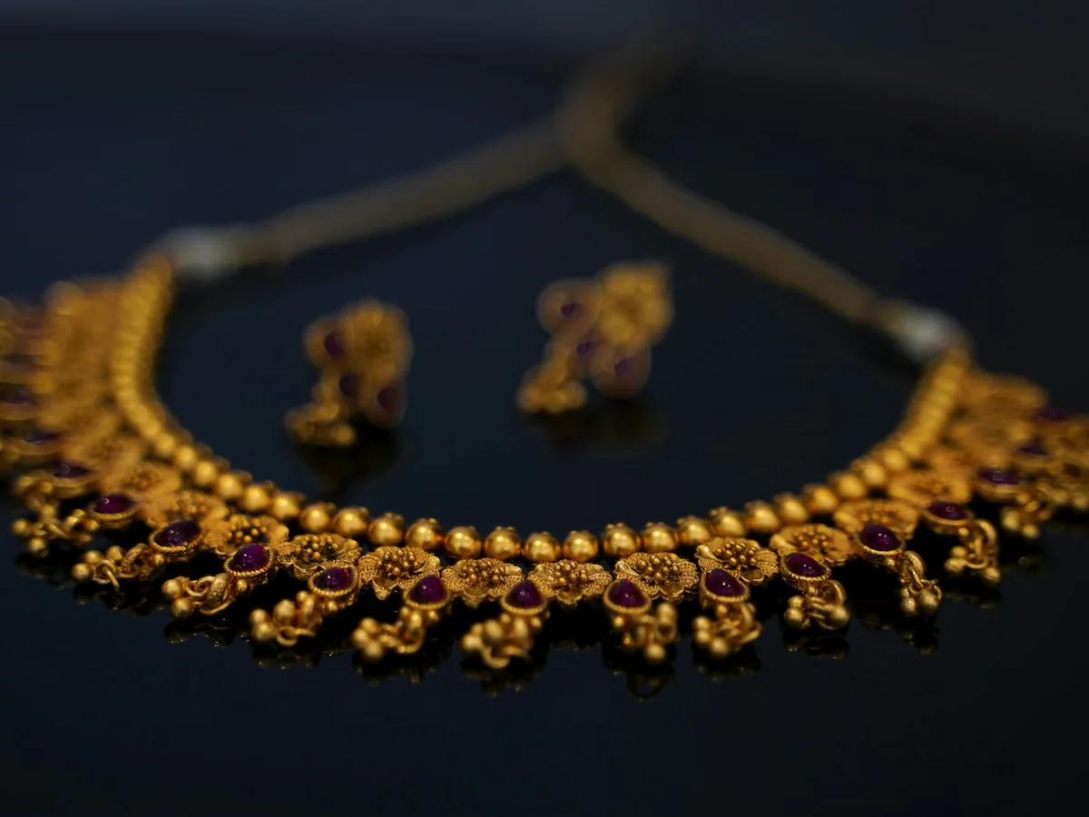 Representative bridal jewellery photography for the fictional product Mehendi Floral Jewellery