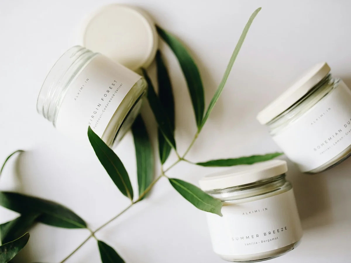 Representative candles and fragrance store photography for the fictional product Fresh Linen Candle