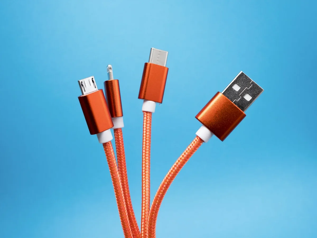 Representative electronics and mobile accessories photography for the fictional product Braided Charging Cable