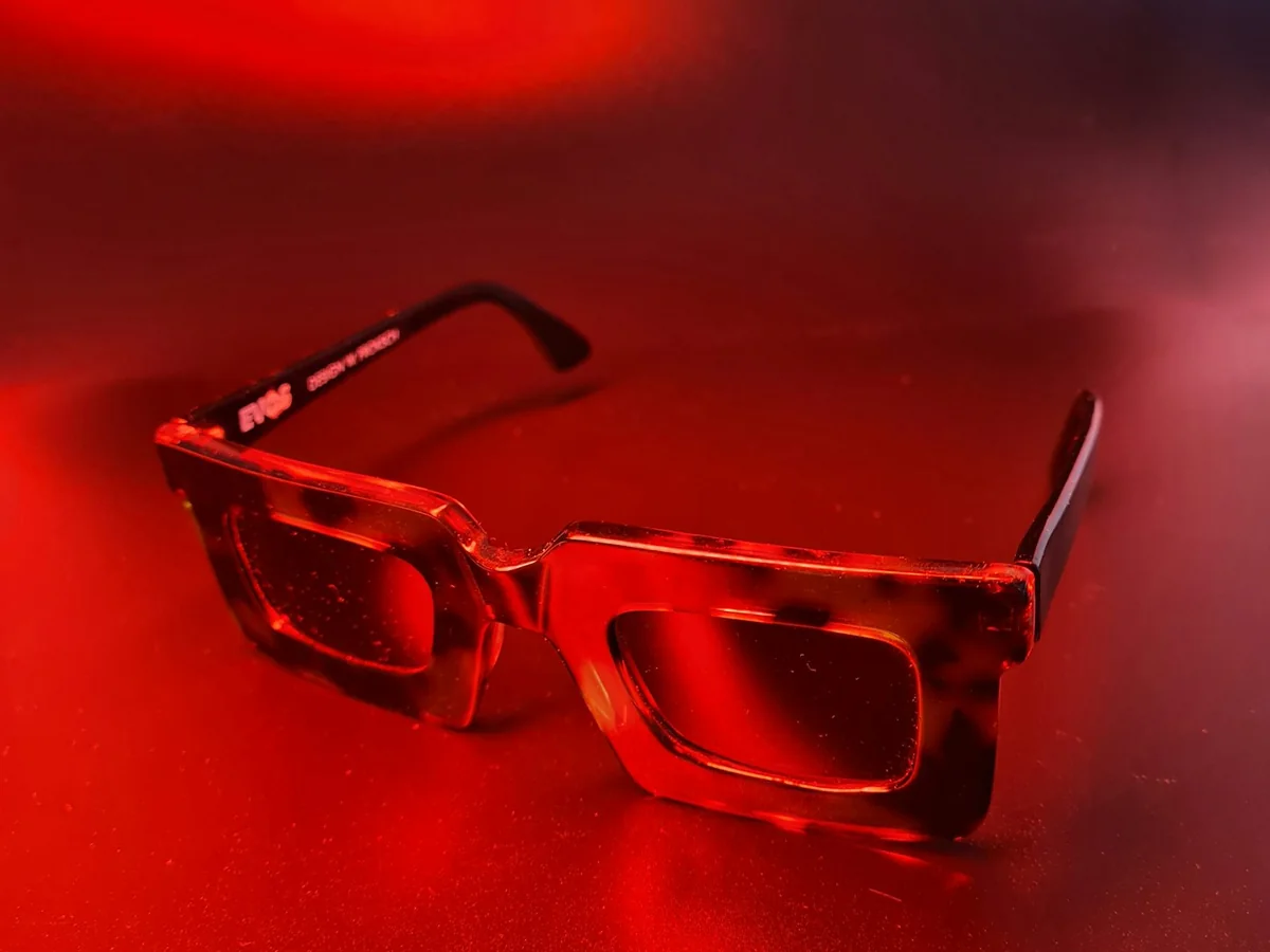Representative sunglasses and eyewear photography for the fictional product Studio Square Sunglasses