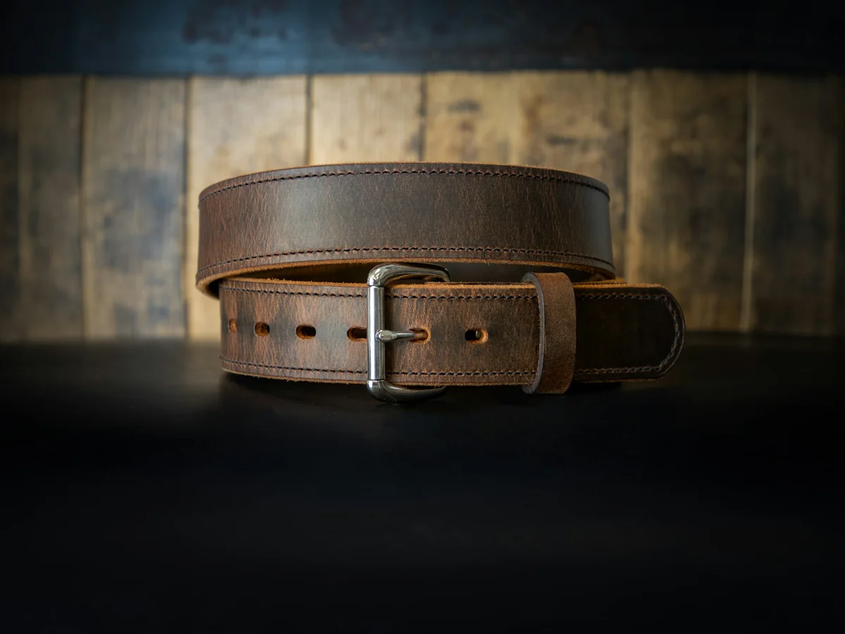Representative fashion accessories photography for the fictional product Final Detail Leather Belt