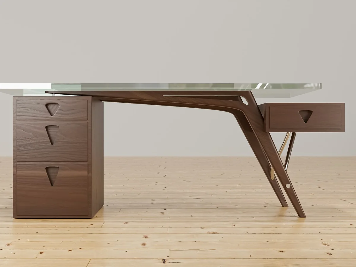 Representative furniture store photography for the fictional product Compact Study Desk