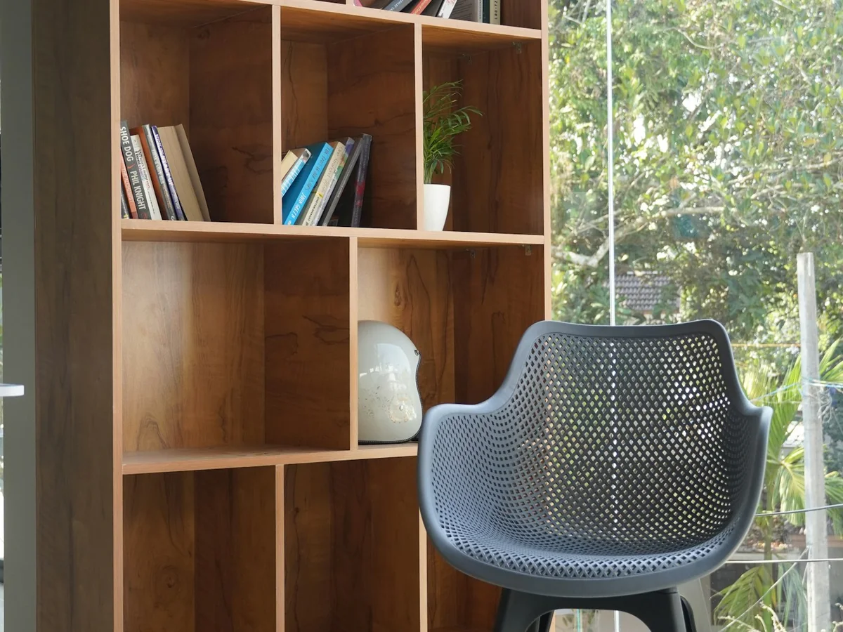 Representative furniture store photography for the fictional product Made-to-order Bookshelf