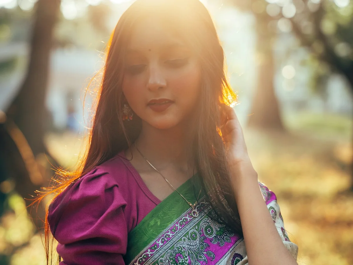 Representative handloom saree store photography for the fictional product Chettinad Cotton Saree