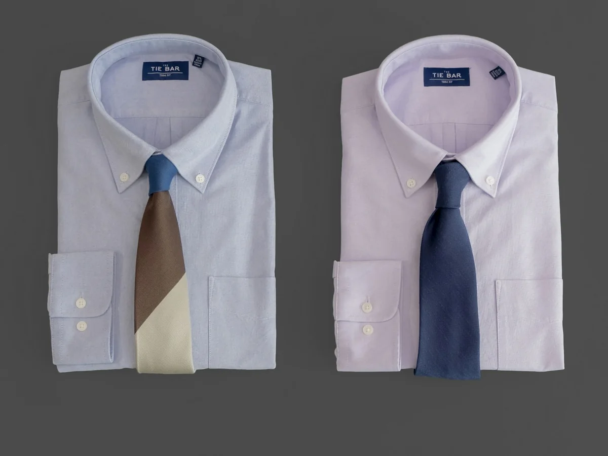 Representative men's clothing photography for the fictional product Common Oxford Shirt