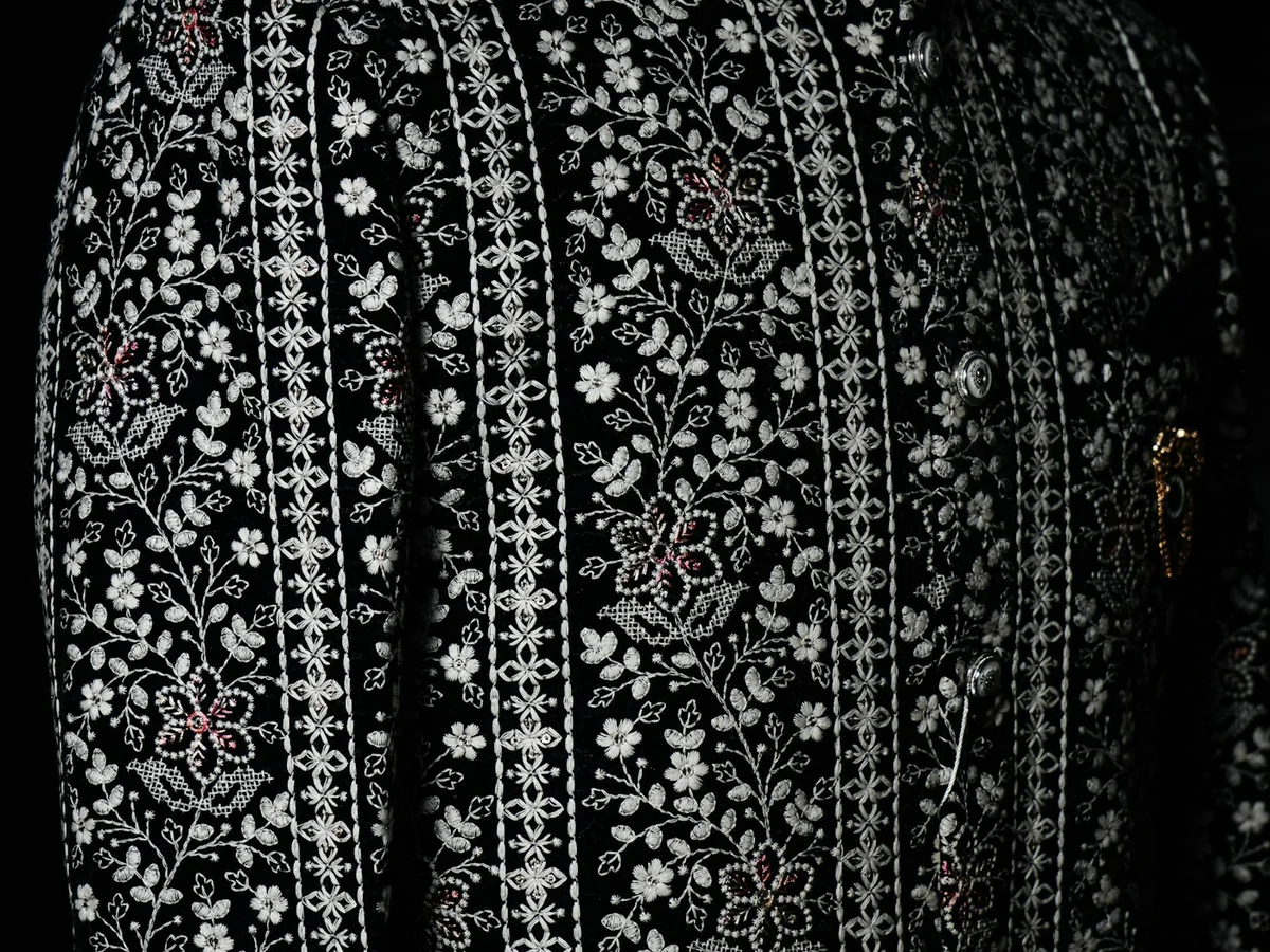 Representative men's ethnic wear photography for the fictional product Varun Jacquard Kurta