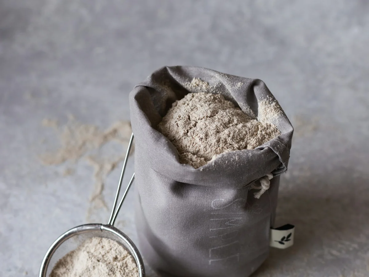 Representative organic grocery store photography for the fictional product Natural Millet Flour