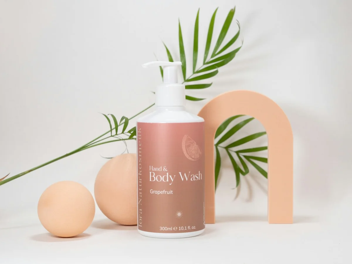 Representative beauty and personal care marketplace photography for the fictional product Daily Care Body Wash