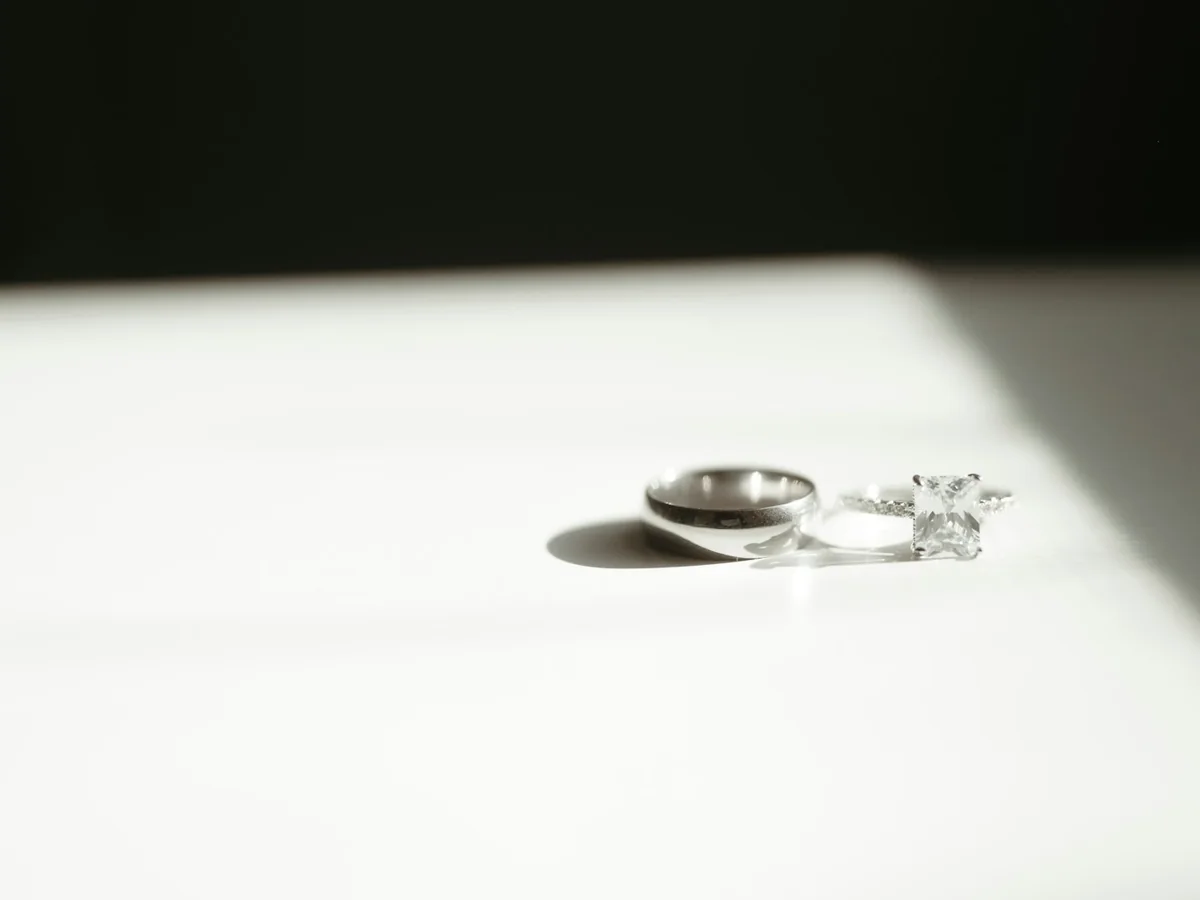 Representative silver jewellery store photography for the fictional product Minimal Silver Ring
