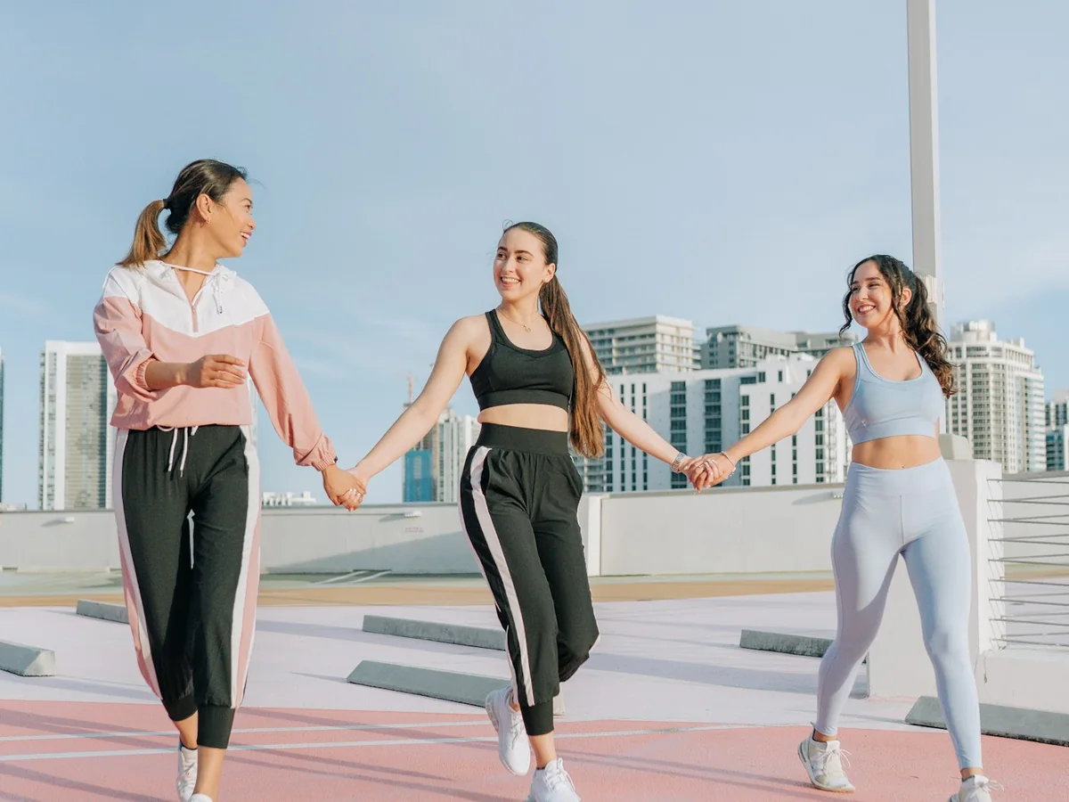 Representative sportswear and activewear photography for the fictional product Stride Running Leggings
