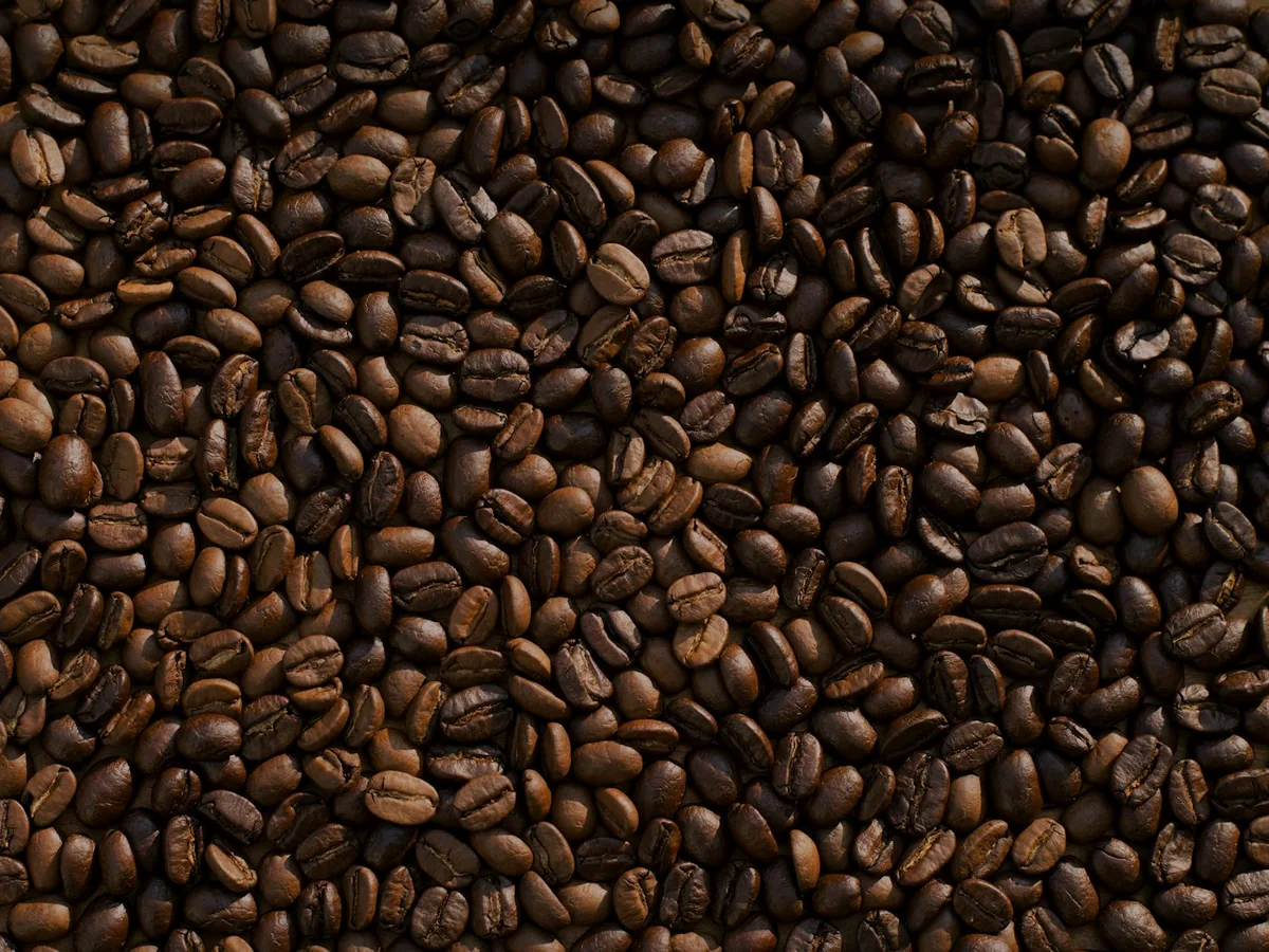 Representative tea and coffee brand photography for the fictional product Dark Roast Coffee Beans