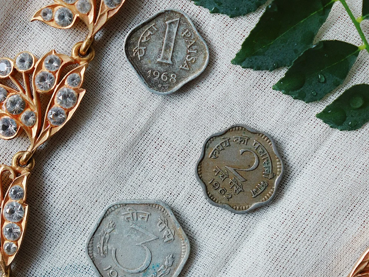 Representative temple jewellery photography for the fictional product Kasu Coin Haar