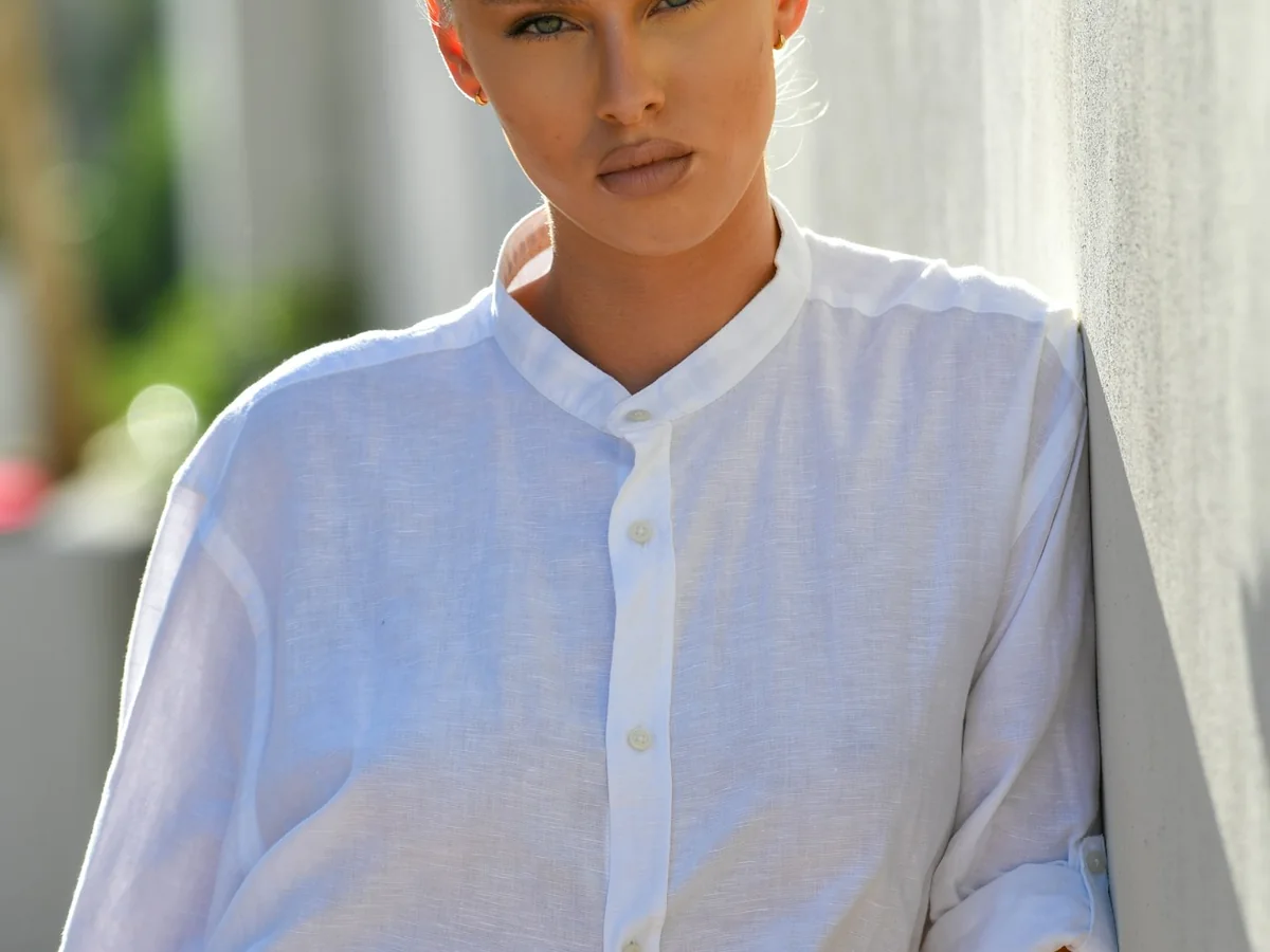Representative women's western wear photography for the fictional product North Relaxed Shirt