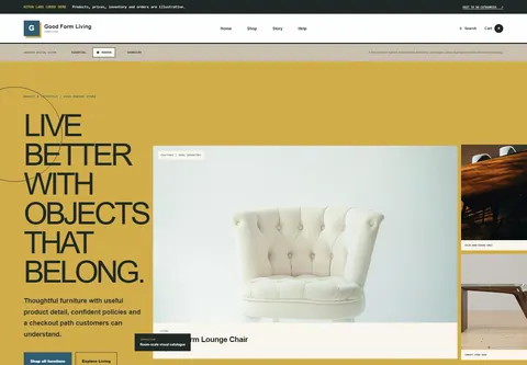 Modern coded furniture store storefront home preview for Good Form Living