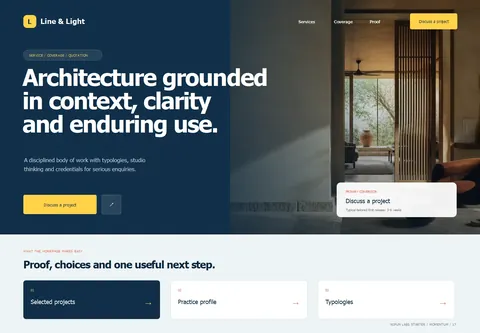 Momentum complete homepage preview for Architecture practice