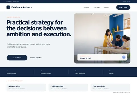 Clarity complete homepage preview for Business consulting