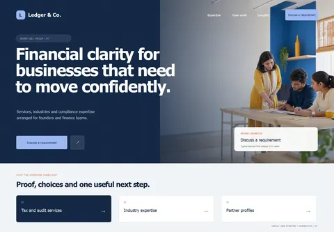 Momentum complete homepage preview for Chartered accountant