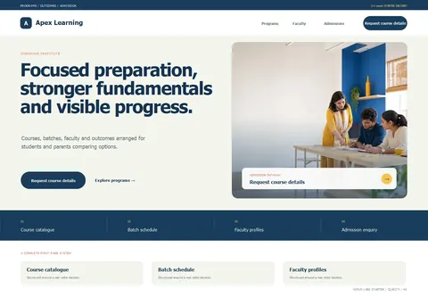 Clarity complete homepage preview for Coaching institute