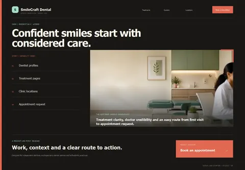 Studio complete homepage preview for Dental clinic