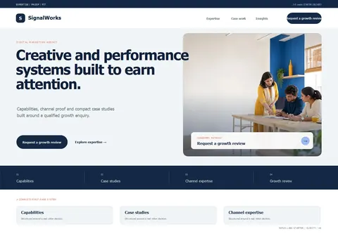 Clarity complete homepage preview for Digital marketing agency