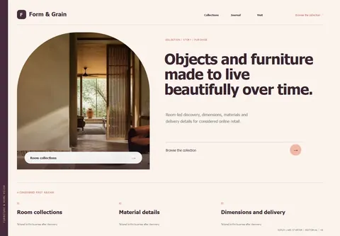 Editorial complete homepage preview for Furniture & home decor
