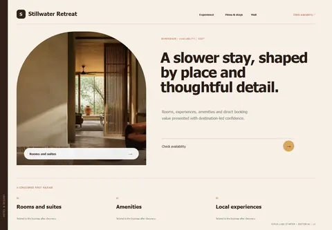 Editorial complete homepage preview for Hotel & resort