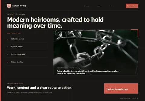 Studio complete homepage preview for Jewellery store