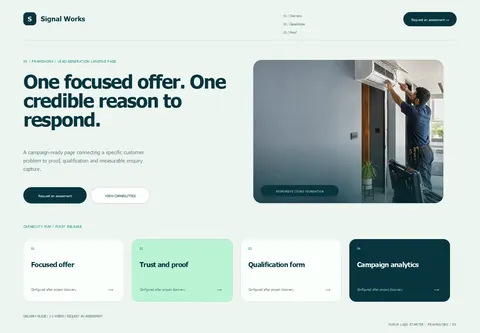 Framework complete homepage preview for Lead-generation landing page
