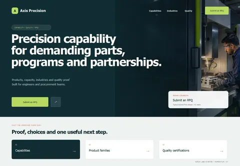 Momentum complete homepage preview for Manufacturing & industrial supplier