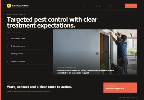 Studio complete homepage preview for Pest control service