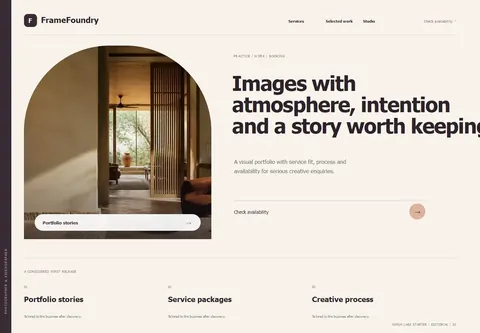 Editorial complete homepage preview for Photographer & videographer