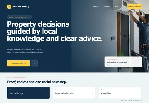 Momentum complete homepage preview for Real estate agency