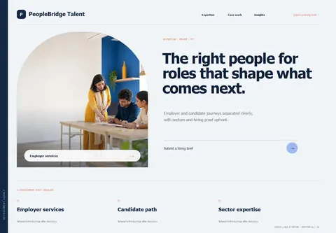 Editorial complete homepage preview for Recruitment agency