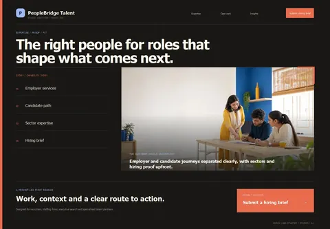 Studio complete homepage preview for Recruitment agency