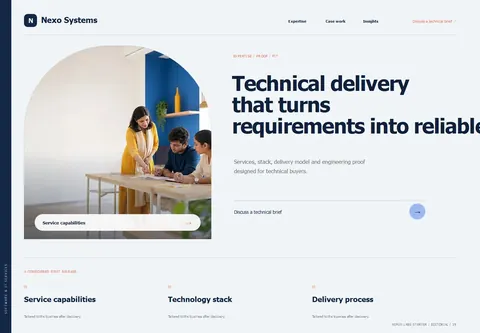 Editorial complete homepage preview for Software & IT services